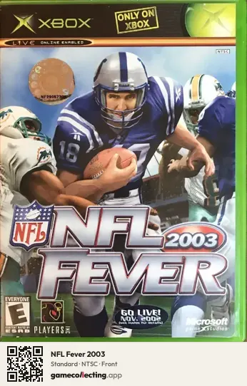 NFL Fever 2003 Xbox, NTSC box front