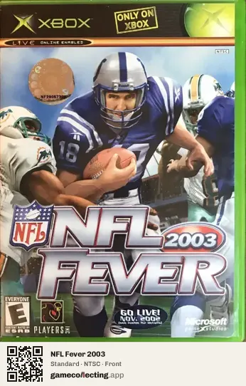 NFL Fever 2003 Xbox, NTSC box front