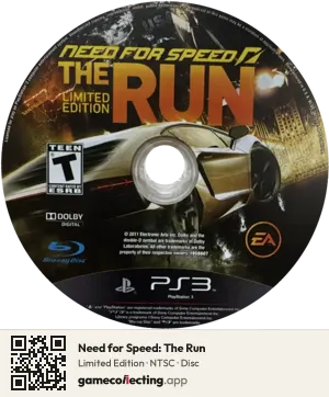 Need for Speed: The Run PlayStation 3, NTSC disc