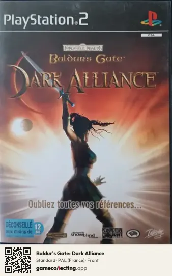Baldur's Gate: Dark Alliance PlayStation 2, France box front