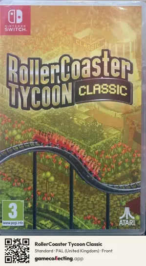 RollerCoaster Tycoon Classic Nintendo Switch, United Kingdom box front