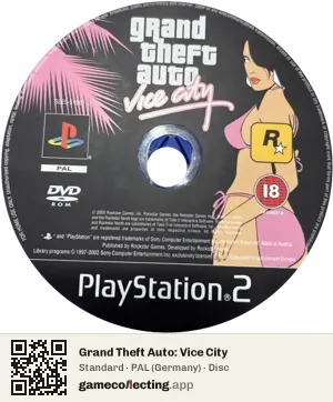 Grand Theft Auto: Vice City PlayStation 2, PAL disc