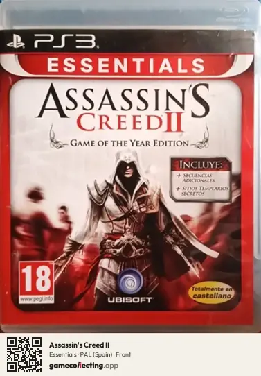 Assassin's Creed II PlayStation 3, Spain box front