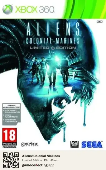 Aliens: Colonial Marines Xbox 360, PAL box front