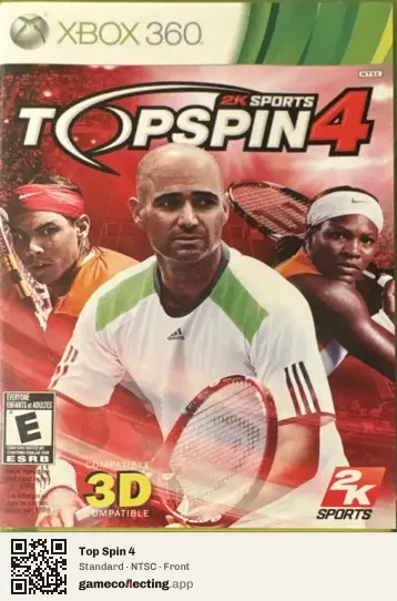 Top Spin 4 Xbox 360, NTSC box front