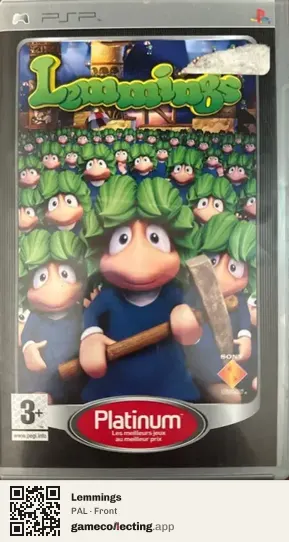 Lemmings PlayStation Portable, PAL box front