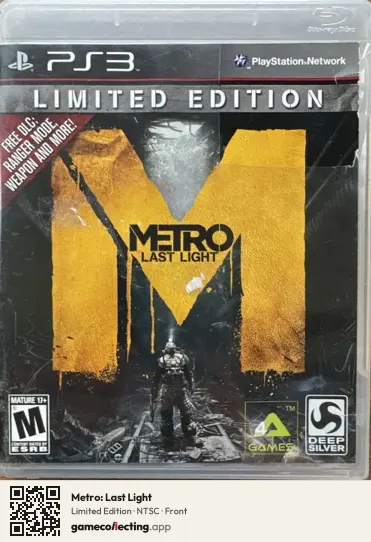 Metro: Last Light PlayStation 3, NTSC box front