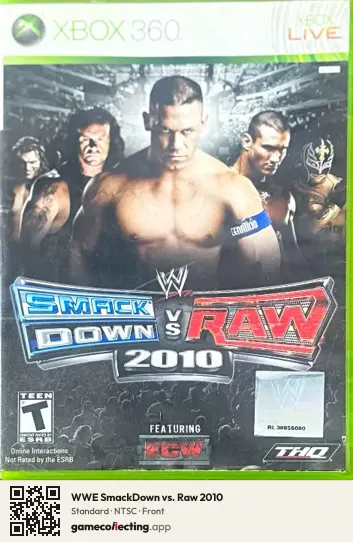 WWE SmackDown vs. Raw 2010 Xbox 360, NTSC box front