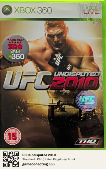 UFC Undisputed 2010 Xbox 360, United Kingdom box front