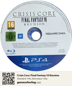 Crisis Core: Final Fantasy VII Reunion PlayStation 4, PAL disc