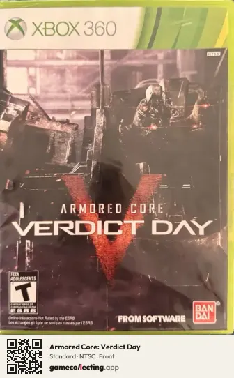 Armored Core: Verdict Day Xbox 360, NTSC box front