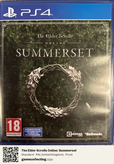 The Elder Scrolls Online: Summerset PlayStation 4, United Kingdom box front