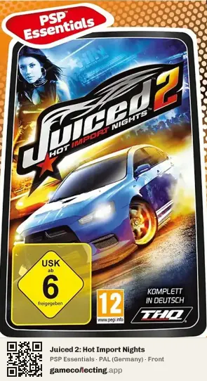 Juiced 2: Hot Import Nights PlayStation Portable, Germany box front