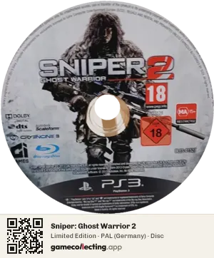 Sniper: Ghost Warrior 2 PlayStation 3, PAL disc