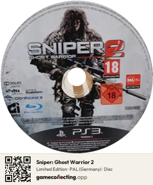 Sniper: Ghost Warrior 2 PlayStation 3, PAL disc