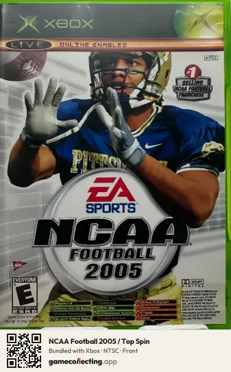 NCAA Football 2005 / Top Spin Xbox, NTSC box front