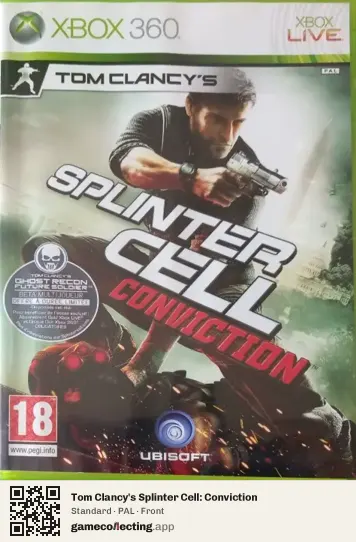 Tom Clancy's Splinter Cell: Conviction Xbox 360, PAL box front