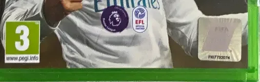 FIFA 18, the PEGI square on its front