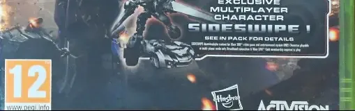 Transformers: Dark of the Moon, the PEGI square on its front