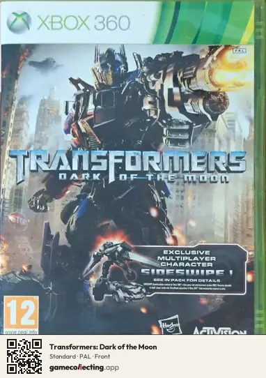 Transformers: Dark of the Moon Xbox 360, PAL box front