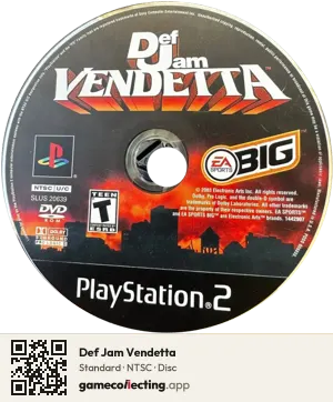 Def Jam Vendetta PlayStation 2, NTSC disc