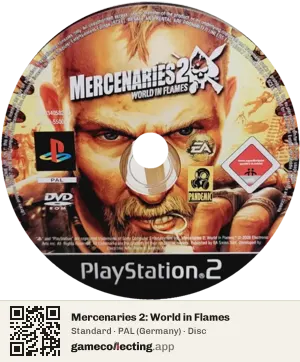 Mercenaries 2: World in Flames PlayStation 2, PAL disc