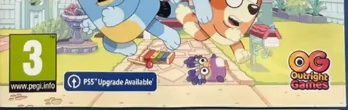 Bluey: The Videogame, the PEGI square on its front