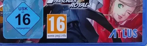 Persona 5 Royal, the USK square on its front