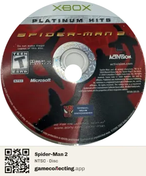 Spider-Man 2 Xbox, NTSC disc
