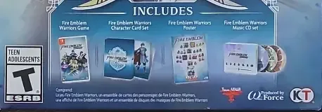 Fire Emblem Warriors, the ESRB box on its front