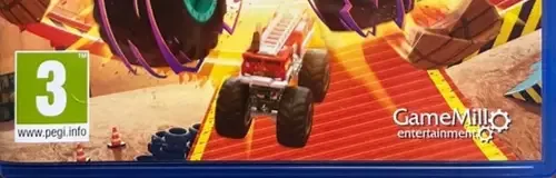 Hot Wheels Monster Trucks: Stunt Mayhem, the PEGI square on its front