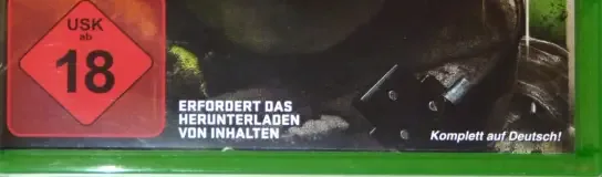 Call of Duty: Modern Warfare II, the USK square on its front