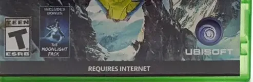 Steep, the ESRB box on its front
