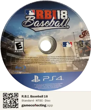 R.B.I. Baseball 18 PlayStation 4, NTSC disc