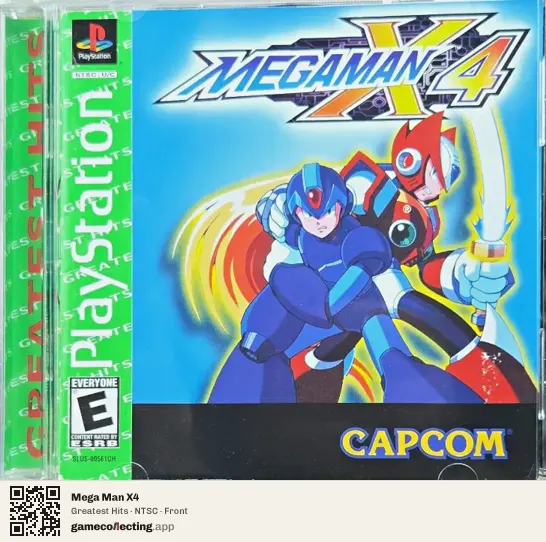 Mega Man X4 PlayStation, NTSC box front
