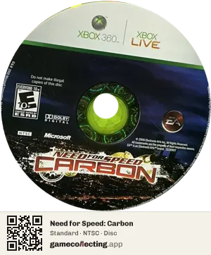 Need for Speed: Carbon Xbox 360, NTSC disc