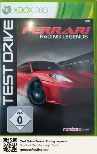 Test Drive: Ferrari Racing Legends Xbox 360, Germany box front