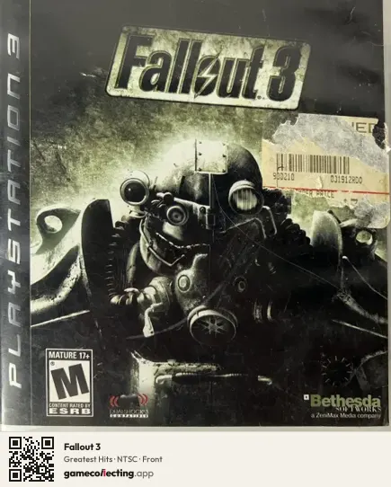 Fallout 3 PlayStation 3, NTSC box front