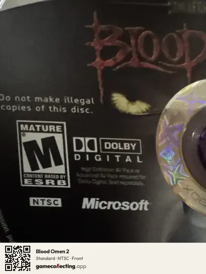 Blood Omen 2 Xbox, NTSC box front