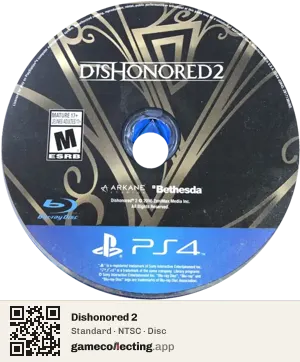 Dishonored 2 PlayStation 4, NTSC disc