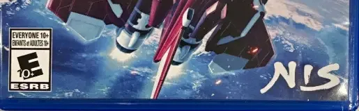 Raiden III x Mikado Maniax, the ESRB box on its front