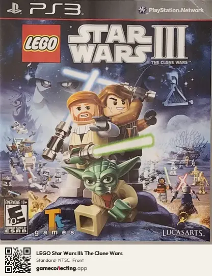 LEGO Star Wars III: The Clone Wars PlayStation 3, NTSC box front
