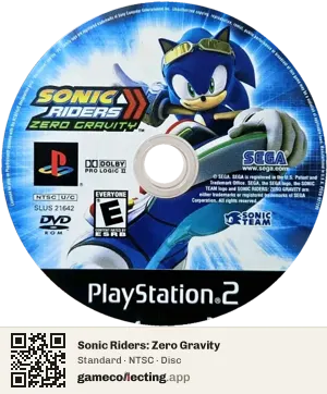 Sonic Riders: Zero Gravity PlayStation 2, NTSC disc