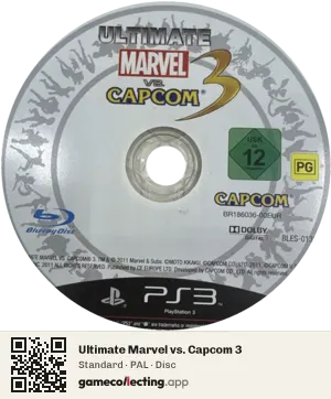 Ultimate Marvel vs. Capcom 3 PlayStation 3, PAL disc