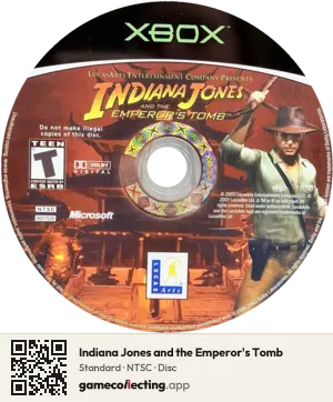 Indiana Jones and the Emperor's Tomb Xbox, NTSC disc