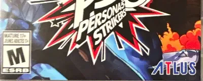 Persona 5 Strikers, the ESRB box on its front