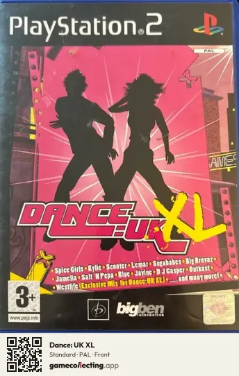 Dance: UK XL PlayStation 2, PAL box front