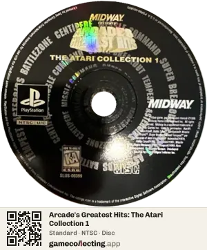 Arcade's Greatest Hits: The Atari Collection 1 PlayStation, NTSC disc