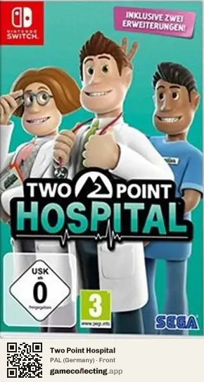 Two Point Hospital Nintendo Switch, Germany box front