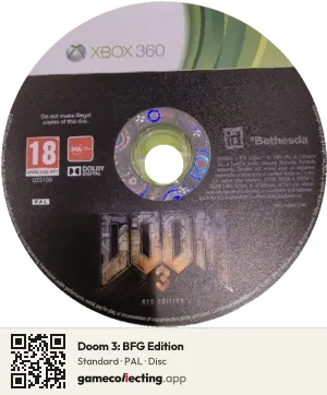 Doom 3: BFG Edition Xbox 360, PAL disc
